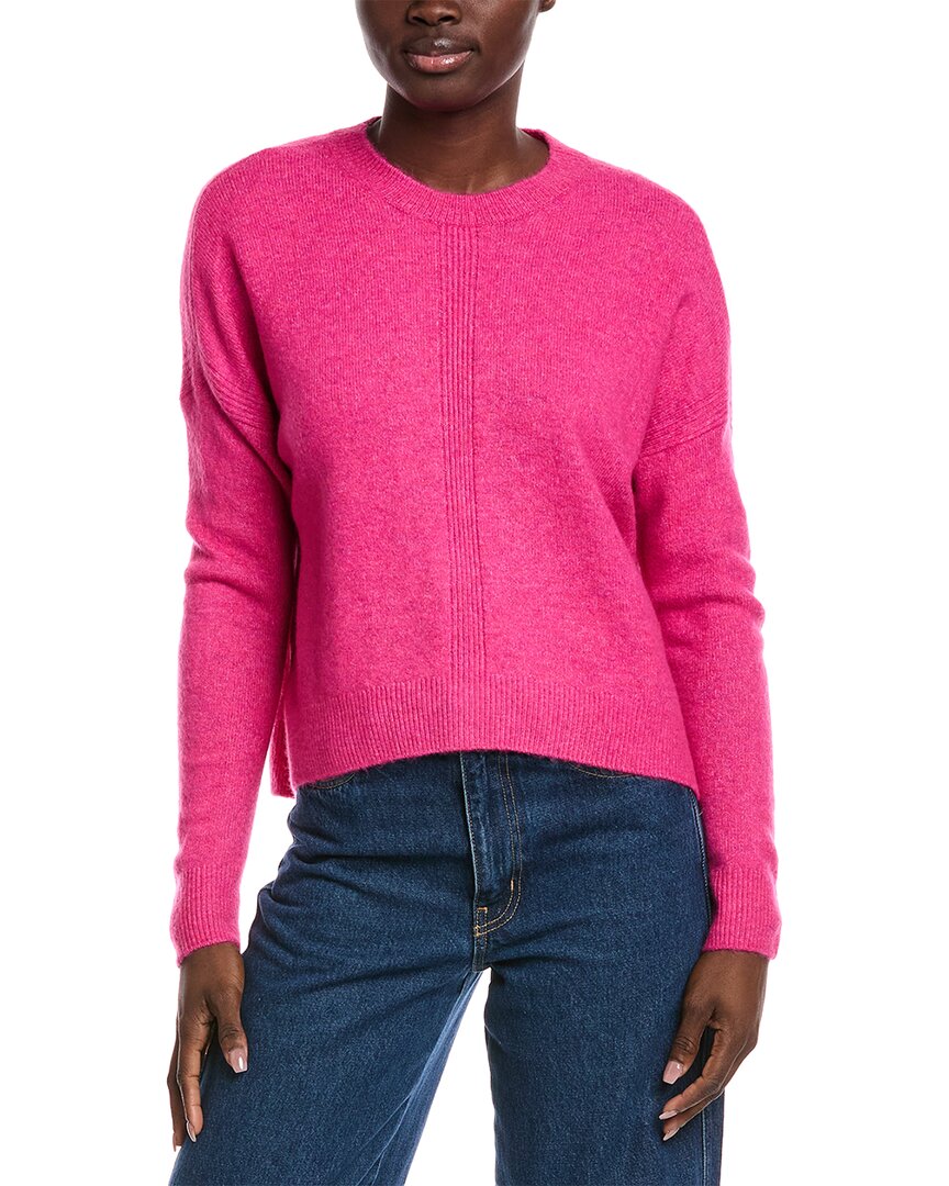 Vince Camuto Center Seam Crewneck Sweater In Pink