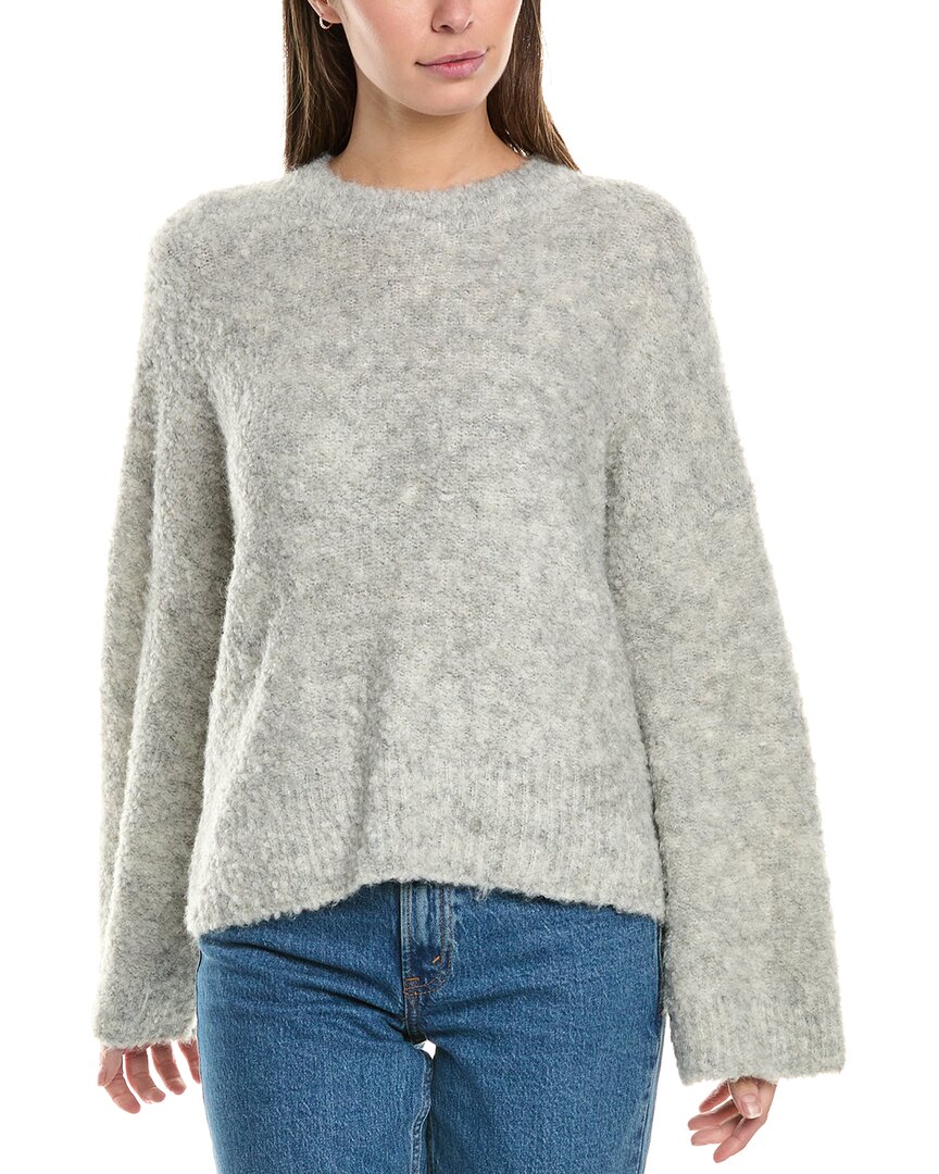 Vince Camuto Wide Mock Neck Wool-blend Sweater In Gray