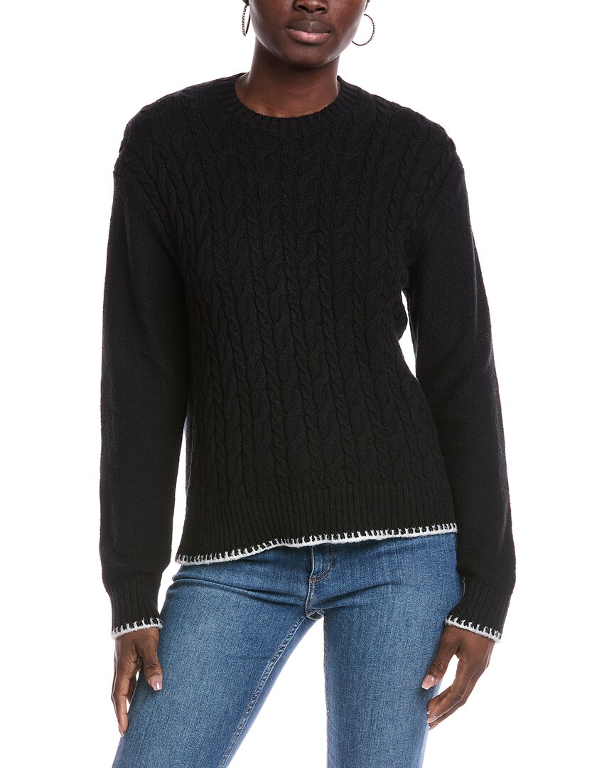 Atm Anthony Thomas Melillo Cable Crewneck Sweater In Black