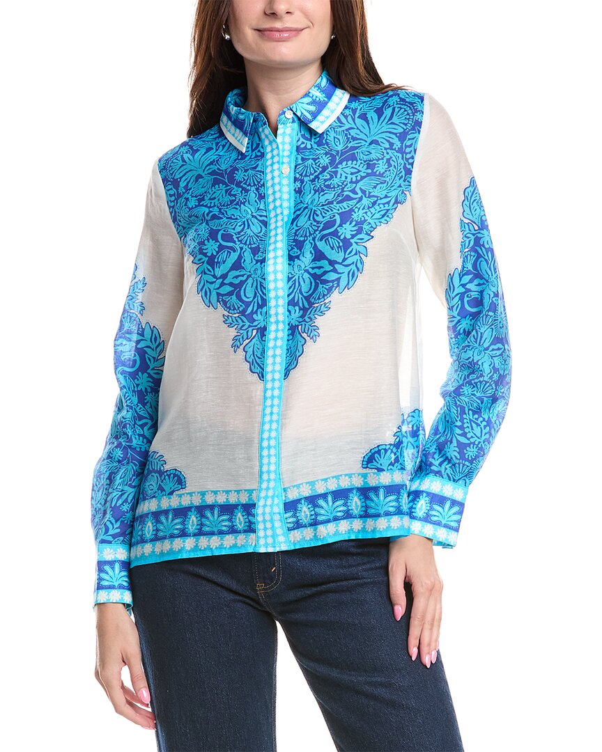 Lilly Pulitzer Kiran Button Down Top In Blue