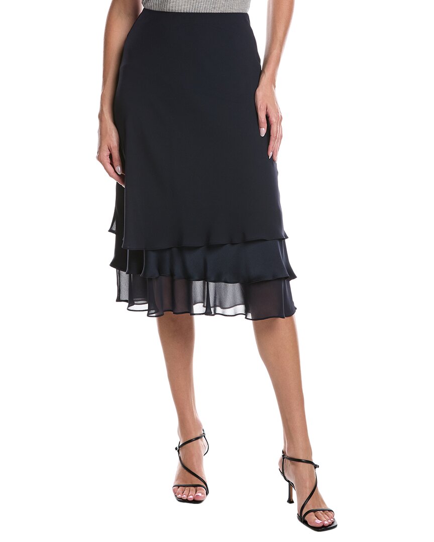 Joseph Ribkoff Tiered Hem Skirt In Blue