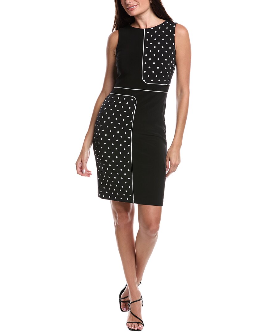 Joseph Ribkoff Piped Sheath Dress In Black