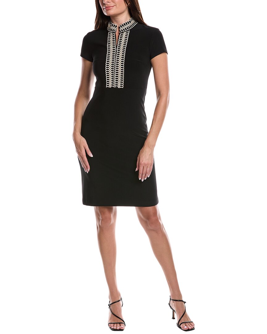 Joseph Ribkoff Stand Collar Sheath Dress In Black