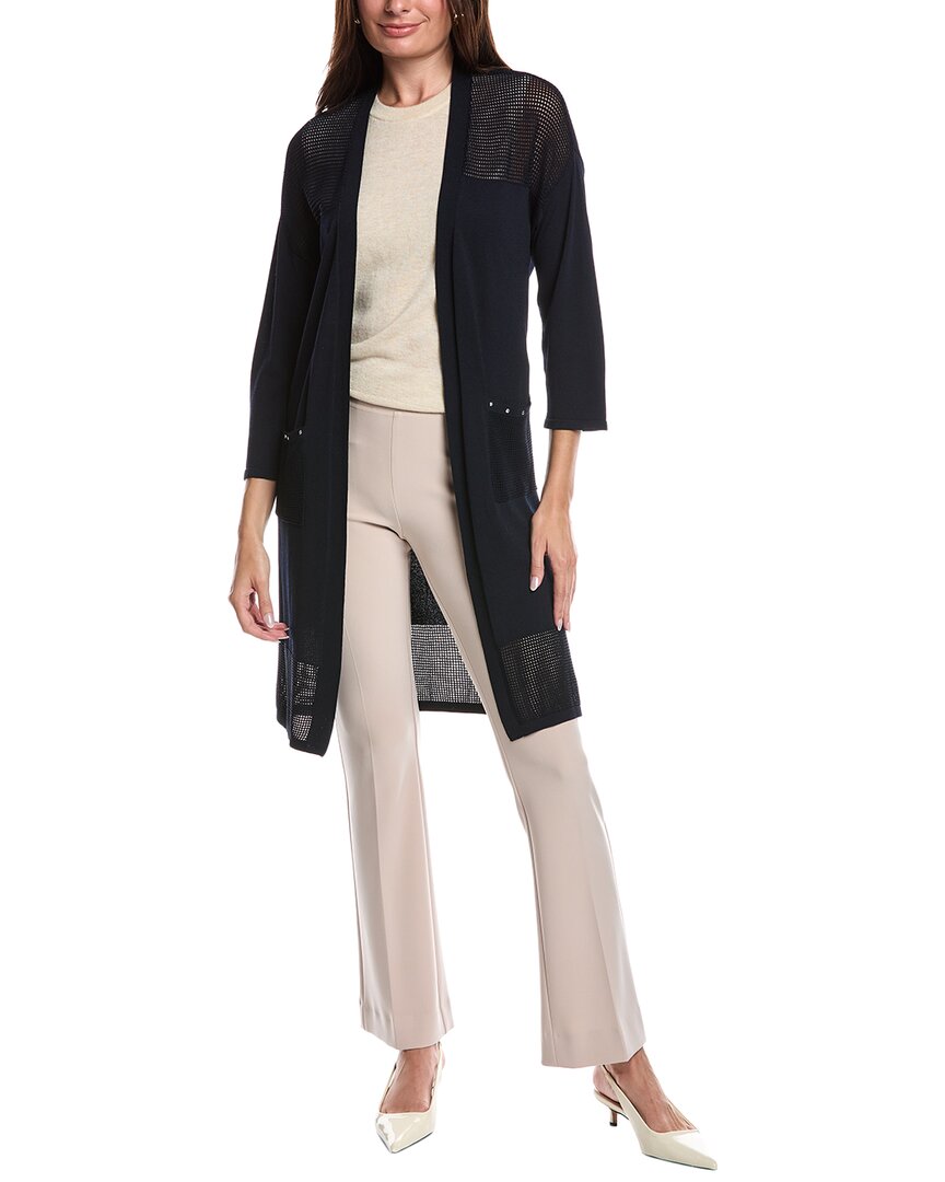 Joseph Ribkoff Mesh Yoke Duster In Blue