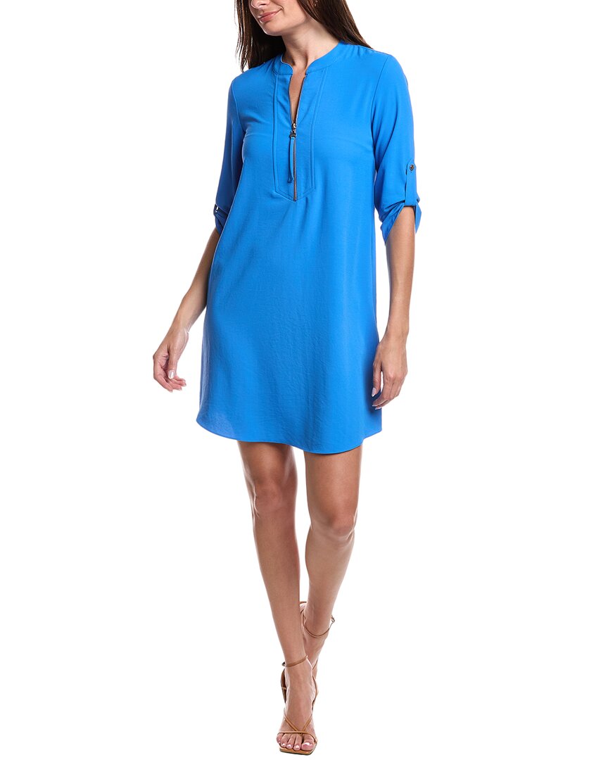 Joseph Ribkoff Zip Detail Dress In Coastal Blue In Blue