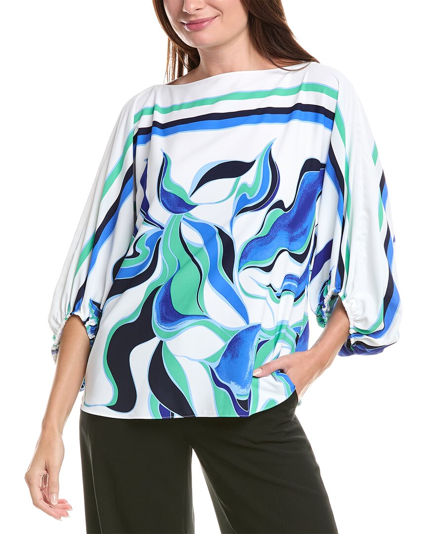 Joseph Ribkoff Balloon Sleeve Blouse In Blue