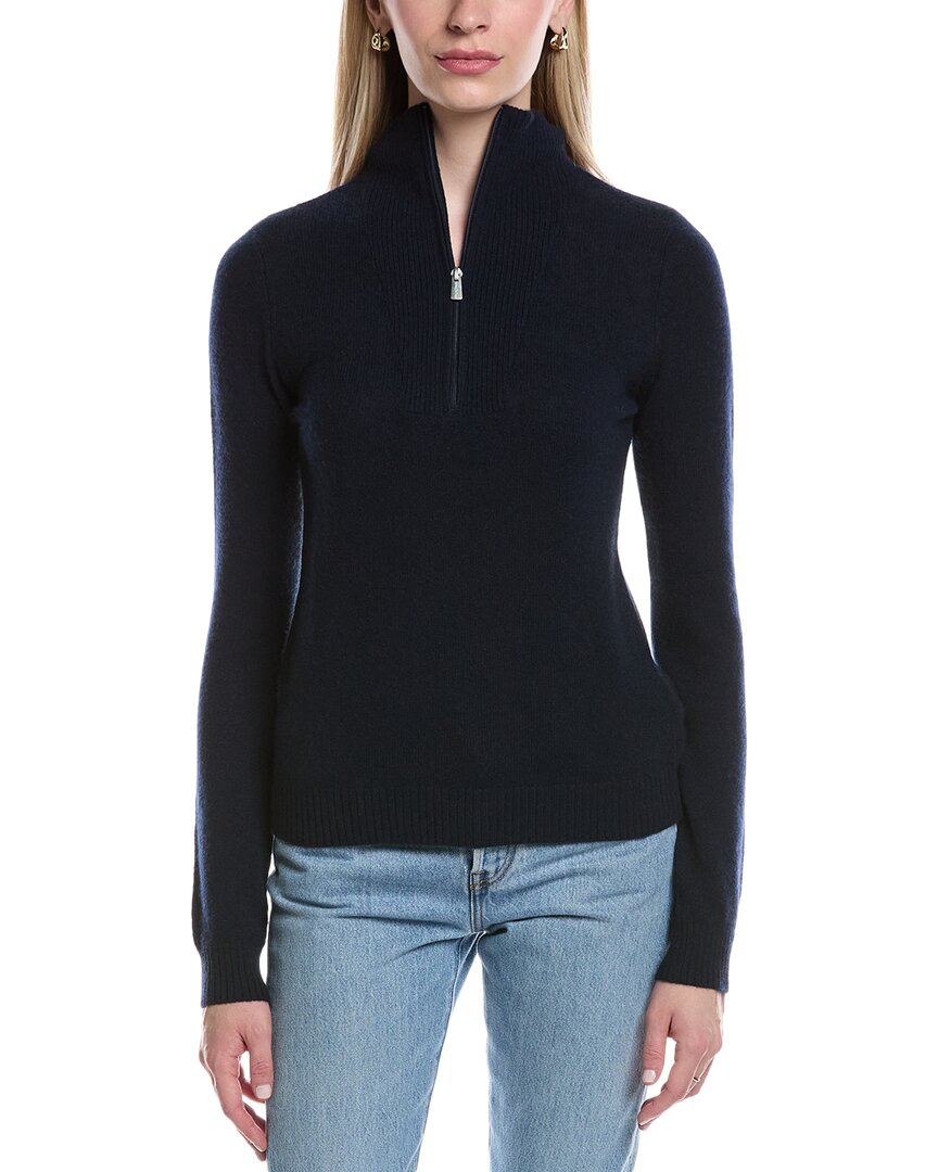 Maison Heritage Emilie Cashmere 1/4-zip Sweater In Blue