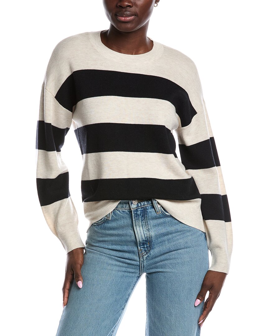 Splendid Libby Stripe Wool-blend Sweater In Sand