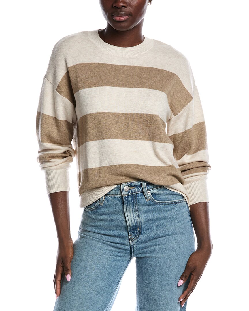Splendid Libby Stripe Wool-blend Sweater In Neutral