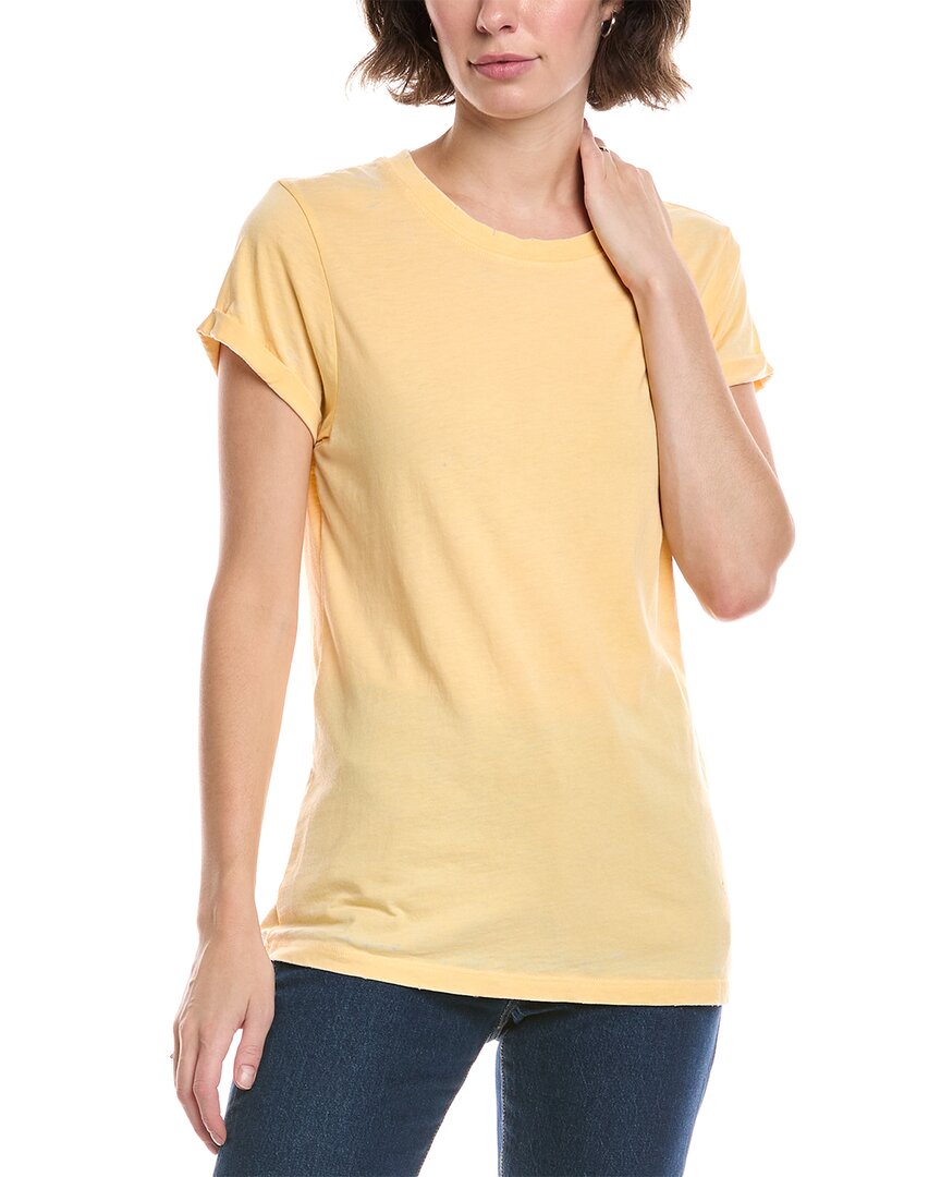 Recycled Karma Distressed T-shirt In Yellow