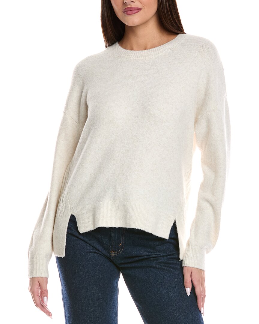 Splendid Stassi Cable Trim Sweater In White