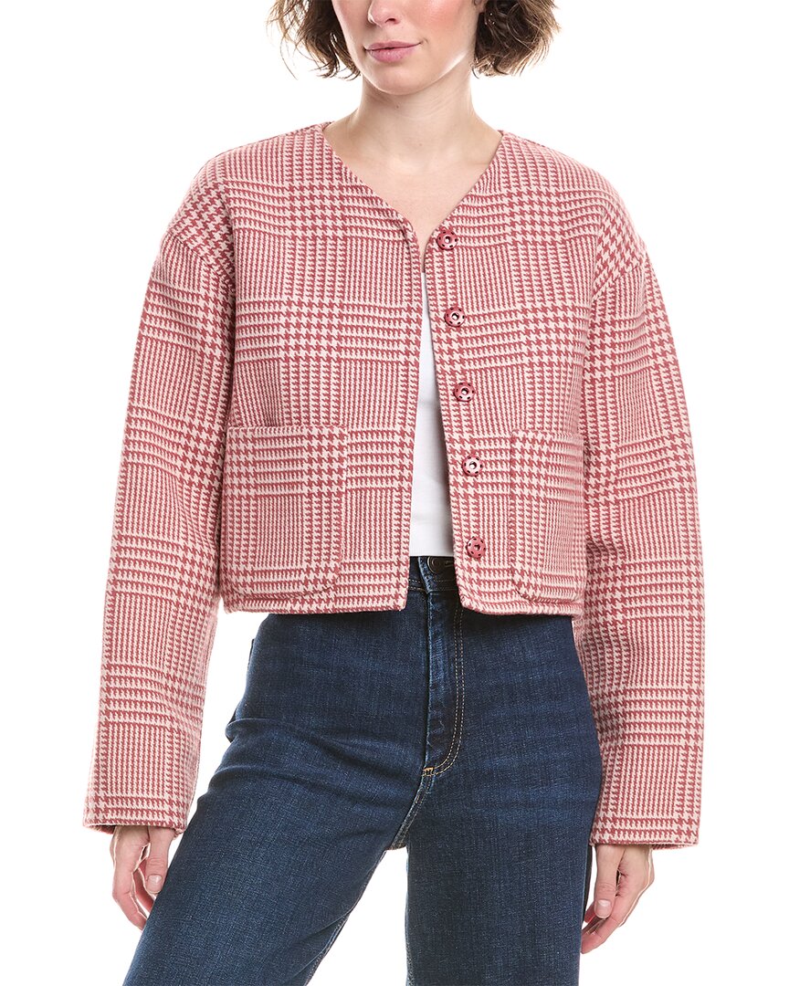 Splendid Tiffany Plaid Wool-blend Jacket In Pink