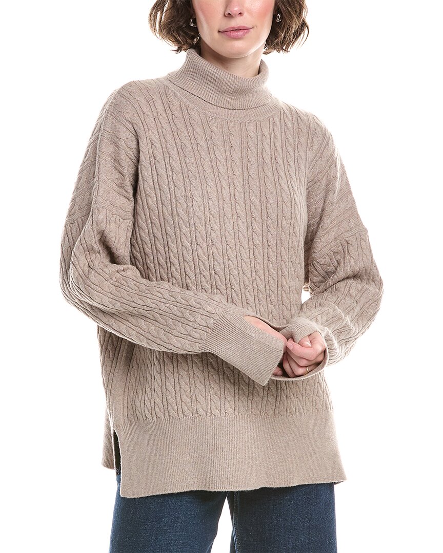 Splendid Oakley Turtleneck Wool-blend Sweater In Neutral