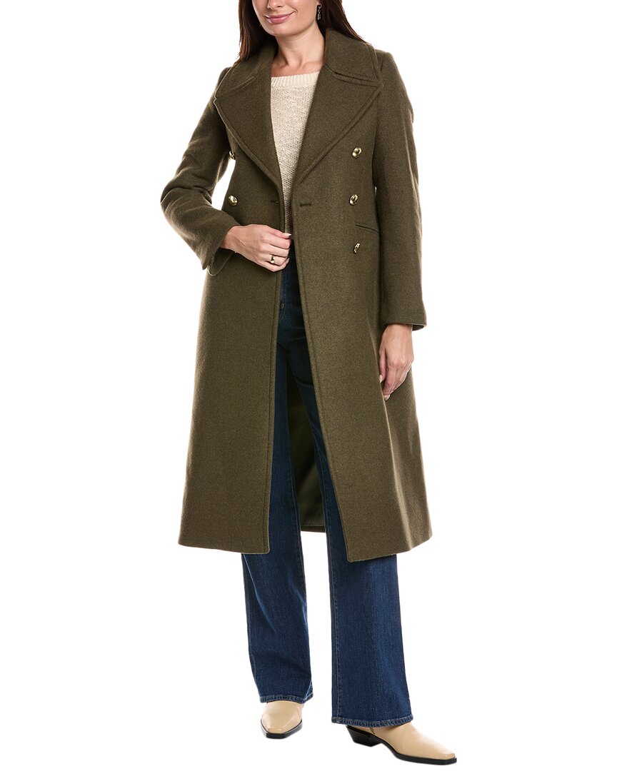 Barbour Reva Wool-blend Military Coat In Green