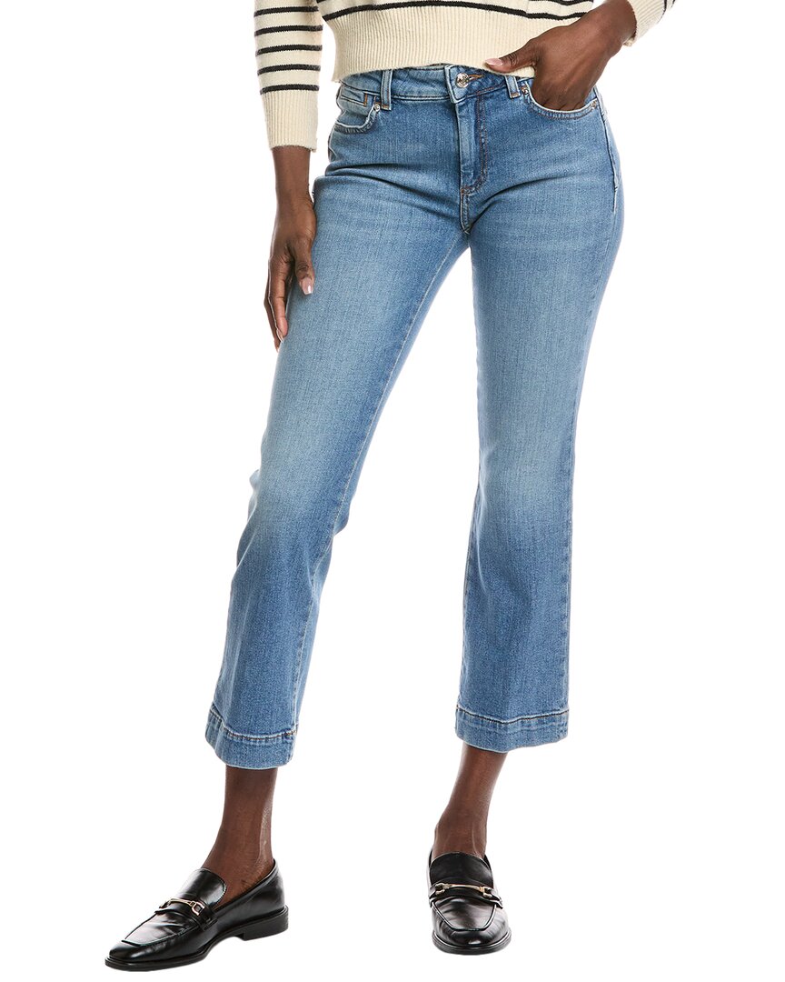 Sportmax Schermo Navy Vintage Mini Flare Jean In Blue