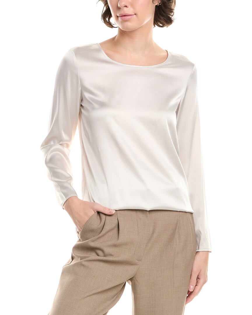 Max Mara Moldava Silk-blend Top In White