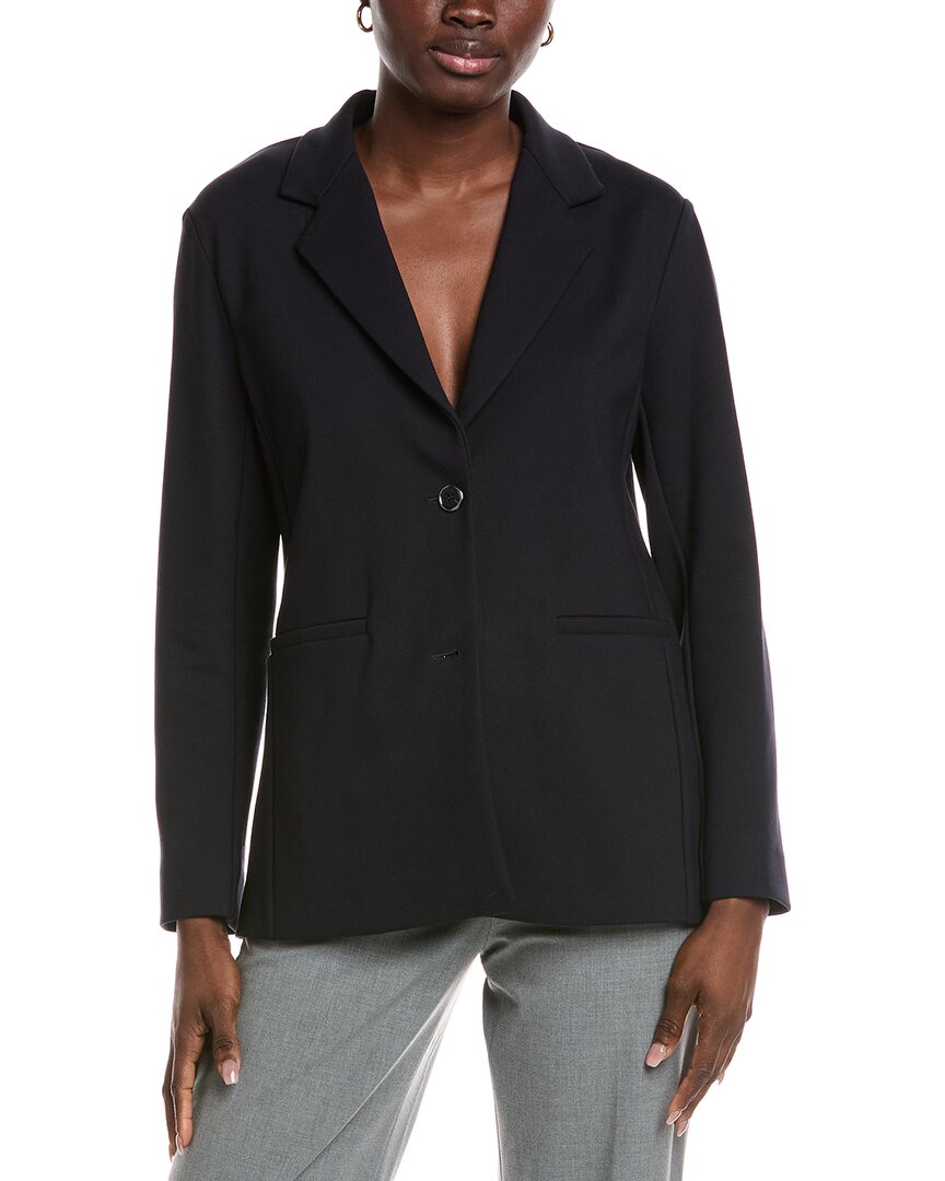 Max Mara Leisure Madera Cotton-blend Jersey Blazer In Black