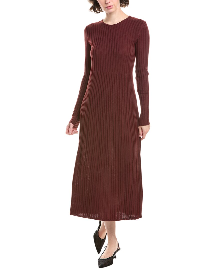 Max Mara Weekend Eletta Knitted Wool-blend Dress In Brown