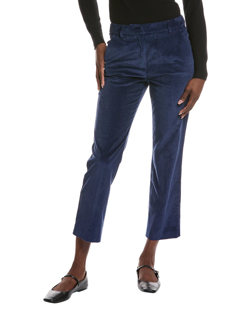 Weekend Max Mara Marruca Corduroy High-rise Capri In Blue