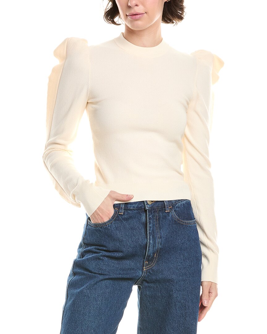 Max Mara Genero Ruffle Puff Sleeve Sweater In Multi