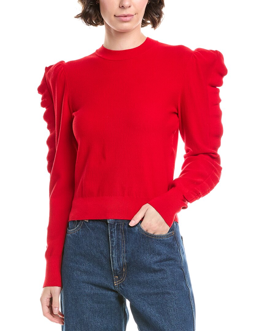 Max Mara Genero Ruffle Puff Sleeve Sweater In Multi