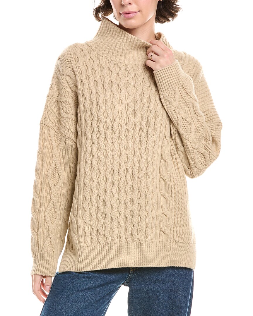 Max Mara Weekend  Veneto Wool Funnel Neck Sweater In Sand