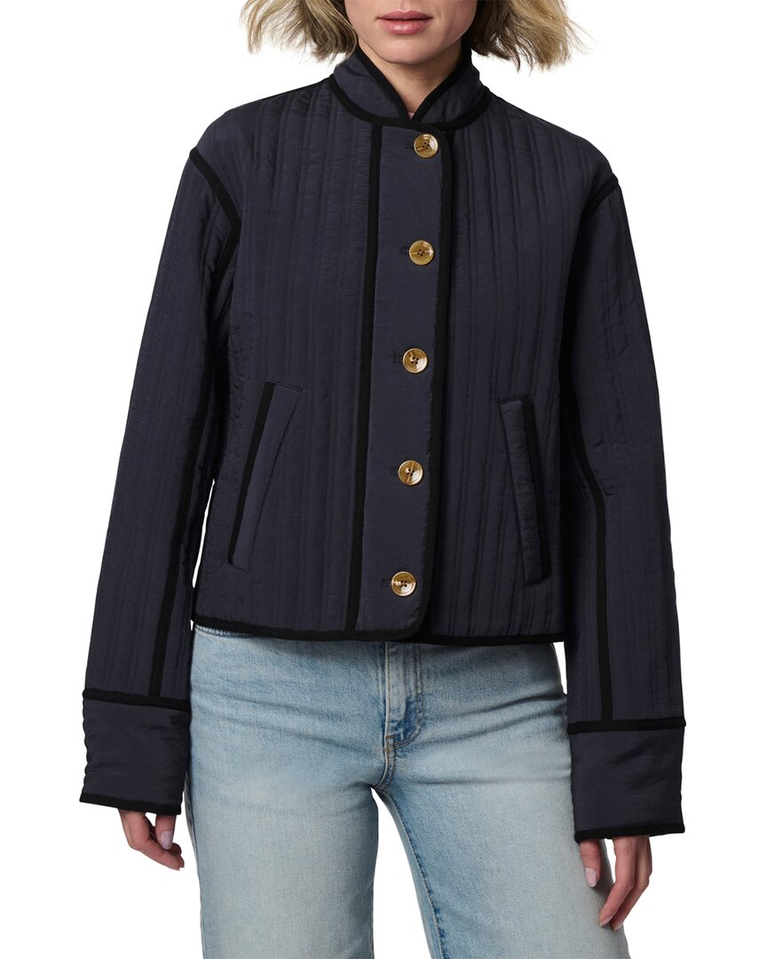 Bernardo Textured Quilted Button-up Jacket In Blue
