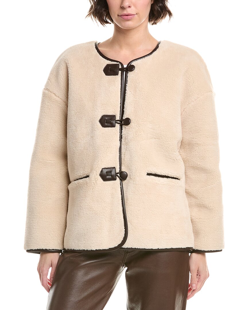 Pascale La Mode Faux Leather Coat In Neutral