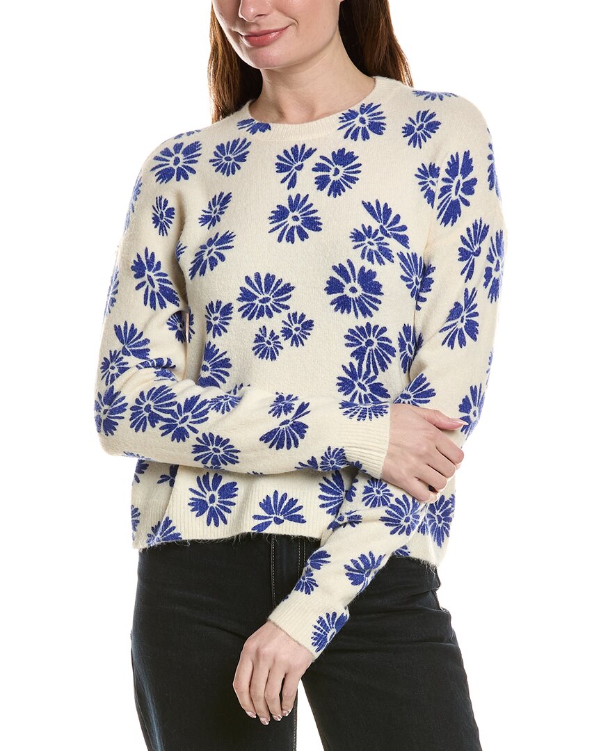 Cece Flower Print Sweater In Brown