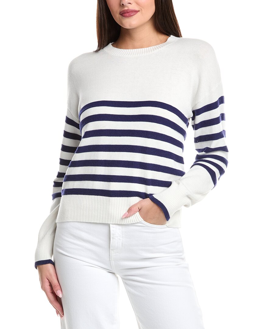 Wispr Brynn Stripe Silk-blend Sweater In White