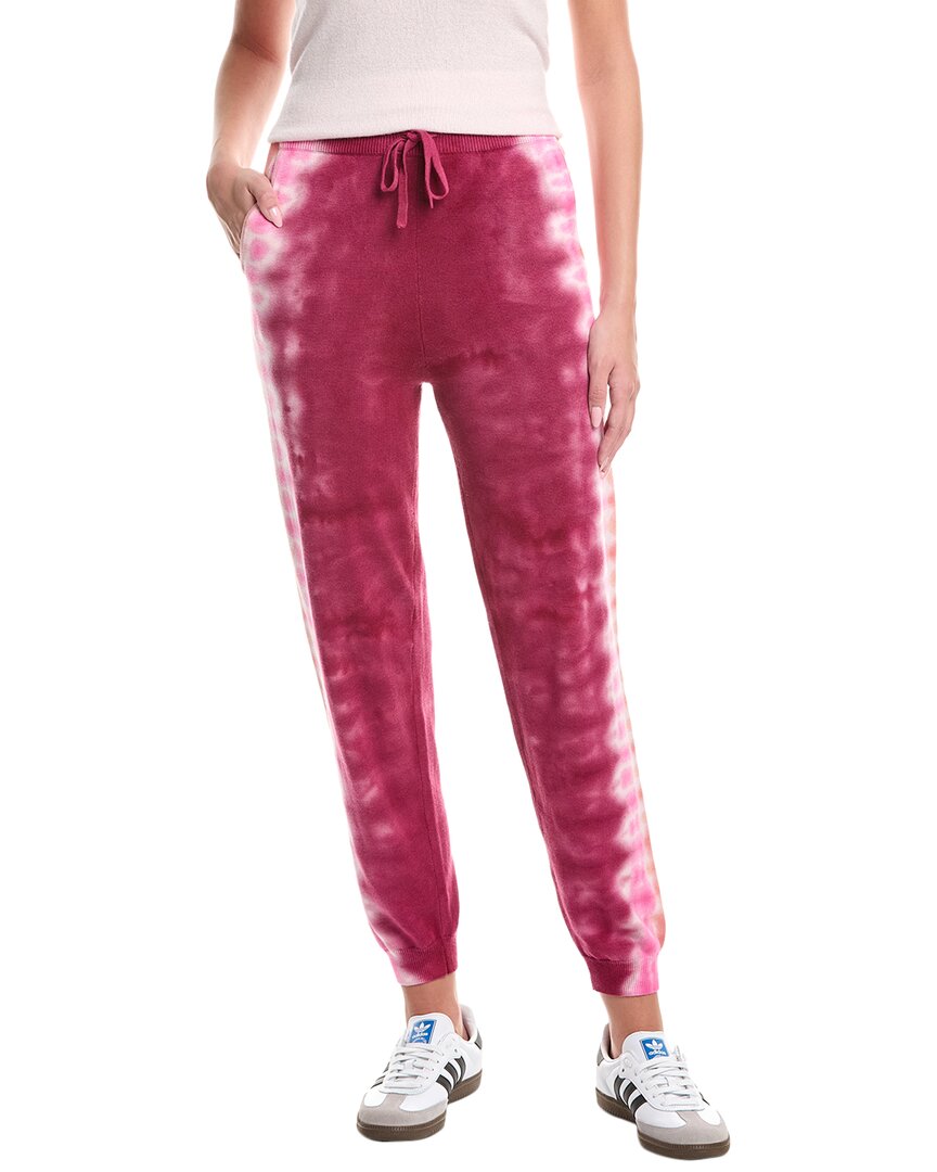 Wispr Burn Out Tie Dye Silk-blend Jogger In Purple
