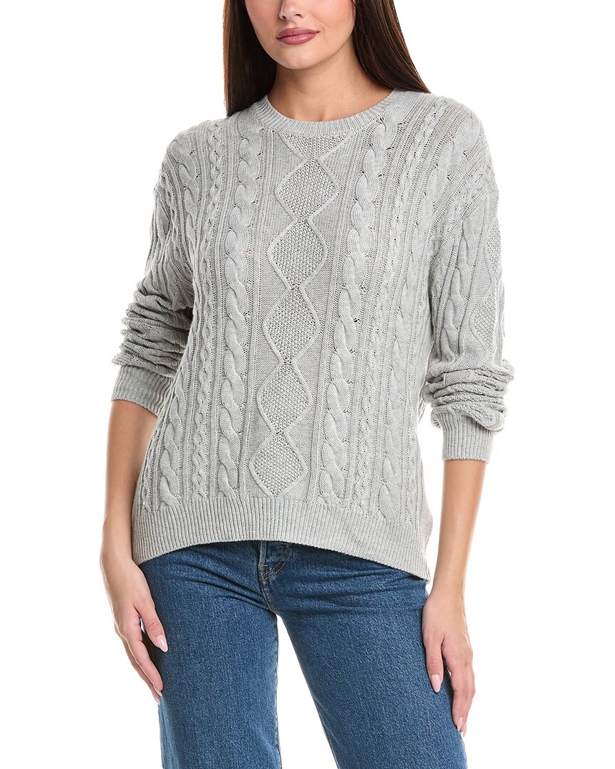 Wispr Cable Silk-blend Sweater In Gray