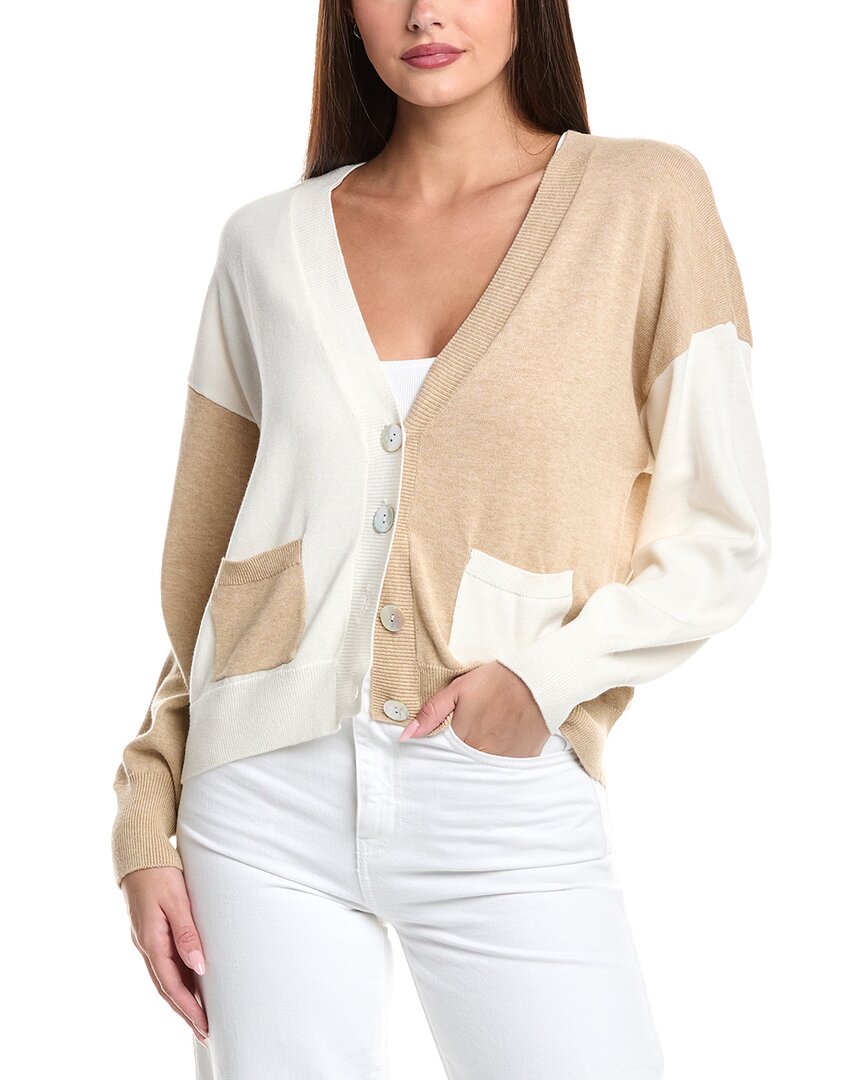 Wispr Half And Half Silk-blend Cardigan In Neutral