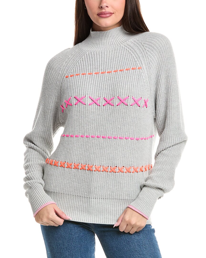 Wispr Parker Plait Silk-blend Sweater In Gray