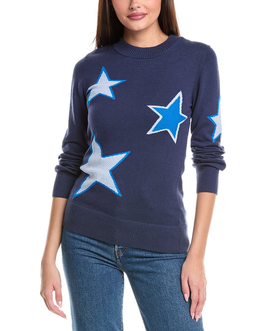 Wispr Sana Star Silk-blend Sweater In Blue