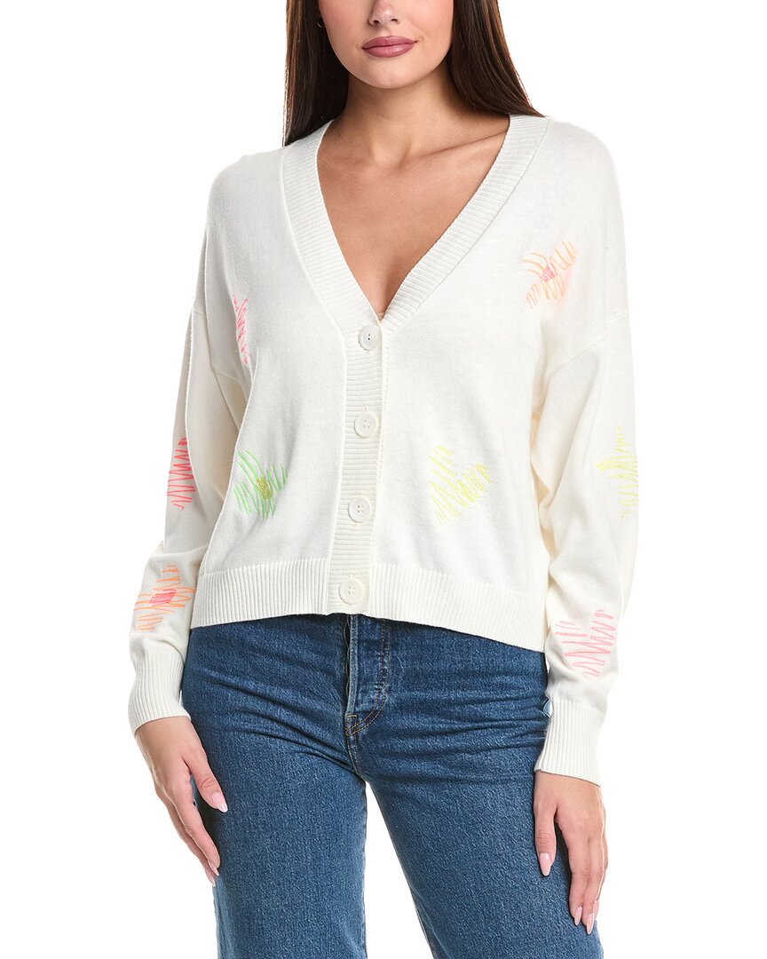 Wispr Sketch Embroidered Silk-blend Cardigan In White