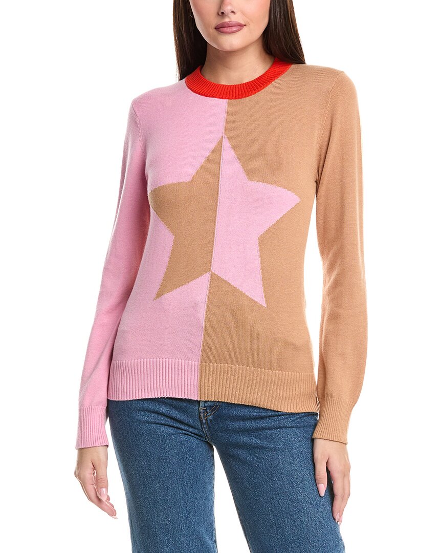 Wispr Split Star Silk-blend Sweater In Pink