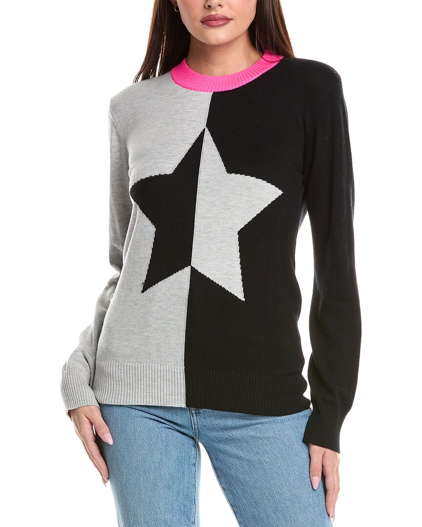 Wispr Split Star Silk-blend Sweater In Black