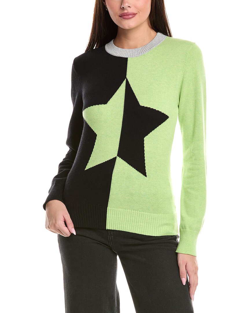 Wispr Split Star Silk-blend Sweater In Green