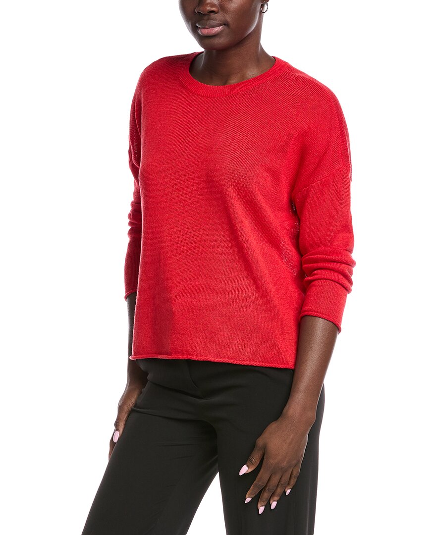 Eileen Fisher Linen-blend Sweater In Red