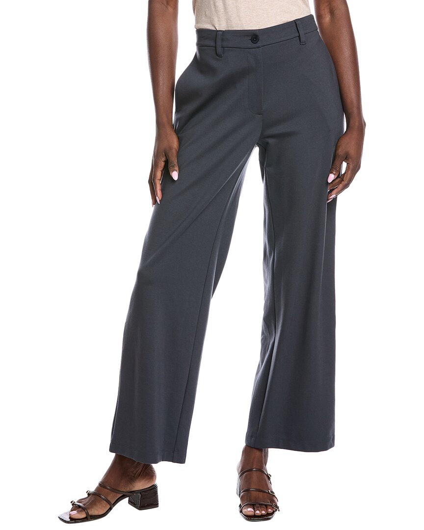 Eileen Fisher Petite Flex Ponte Wide Trouser In Blue