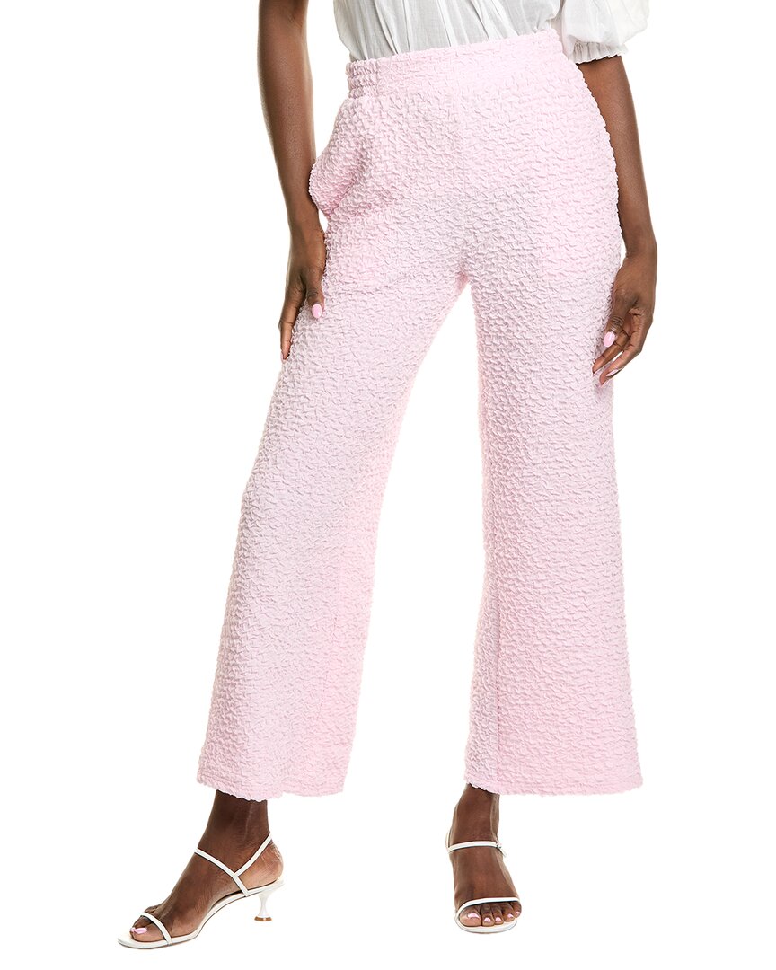 Gracia Textured Wide Leg Pant In Pink