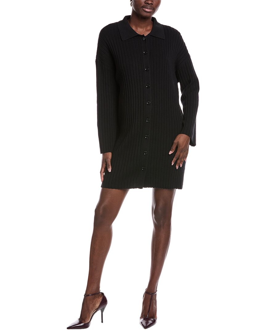 Barbour Claudette Wool-blend Shirtdress In Black