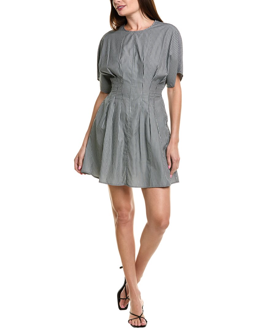 Rag & Bone Maddie Stripe Poplin Mini Dress In Gray