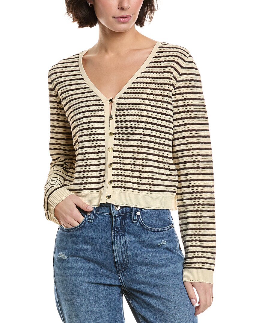 Rag & Bone Zoey Stripe Cardigan In White