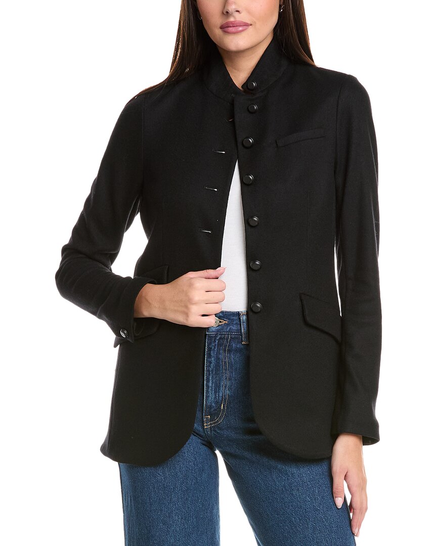 Rag & Bone Slade Long Japanese Wool Blazer In Black
