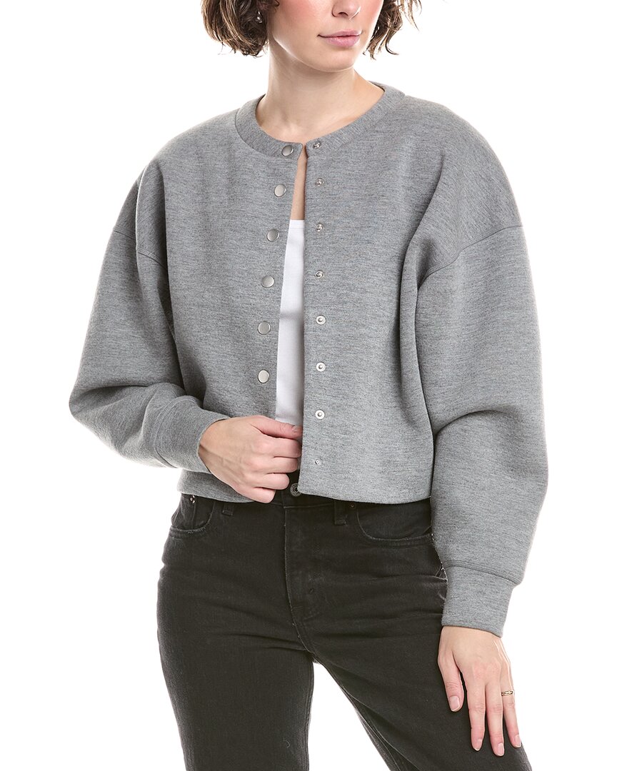 Rag & Bone Abby Scuba Cardigan In Gray