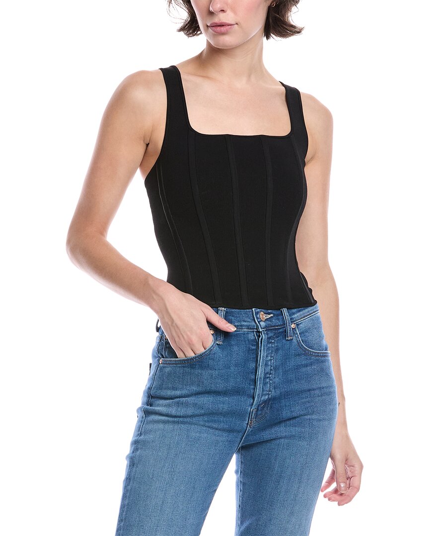 Alice And Olivia Sariah Corset Tank Top In Black