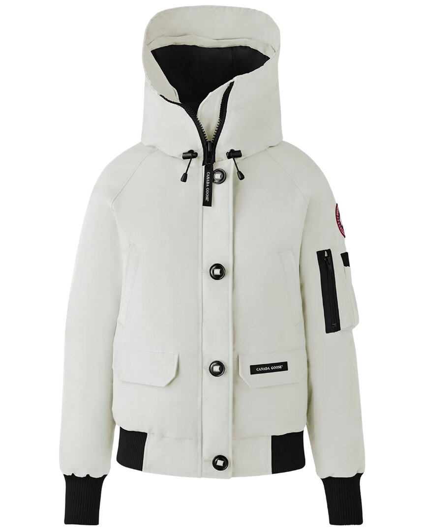 Canada Goose Womens Nrth Star White Chilliwack Hooded Woven-down Jacket In Neutral