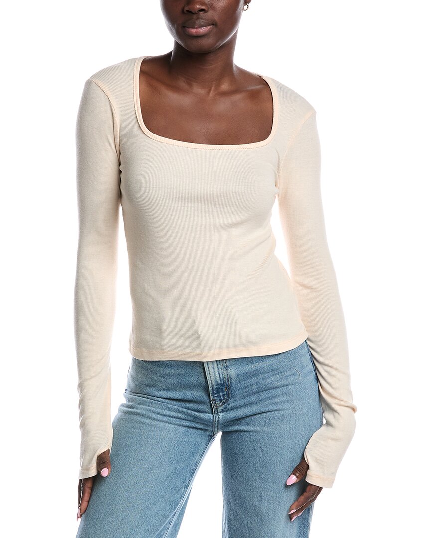 Project Social T Kami Burnout Square Neck Top In Sand